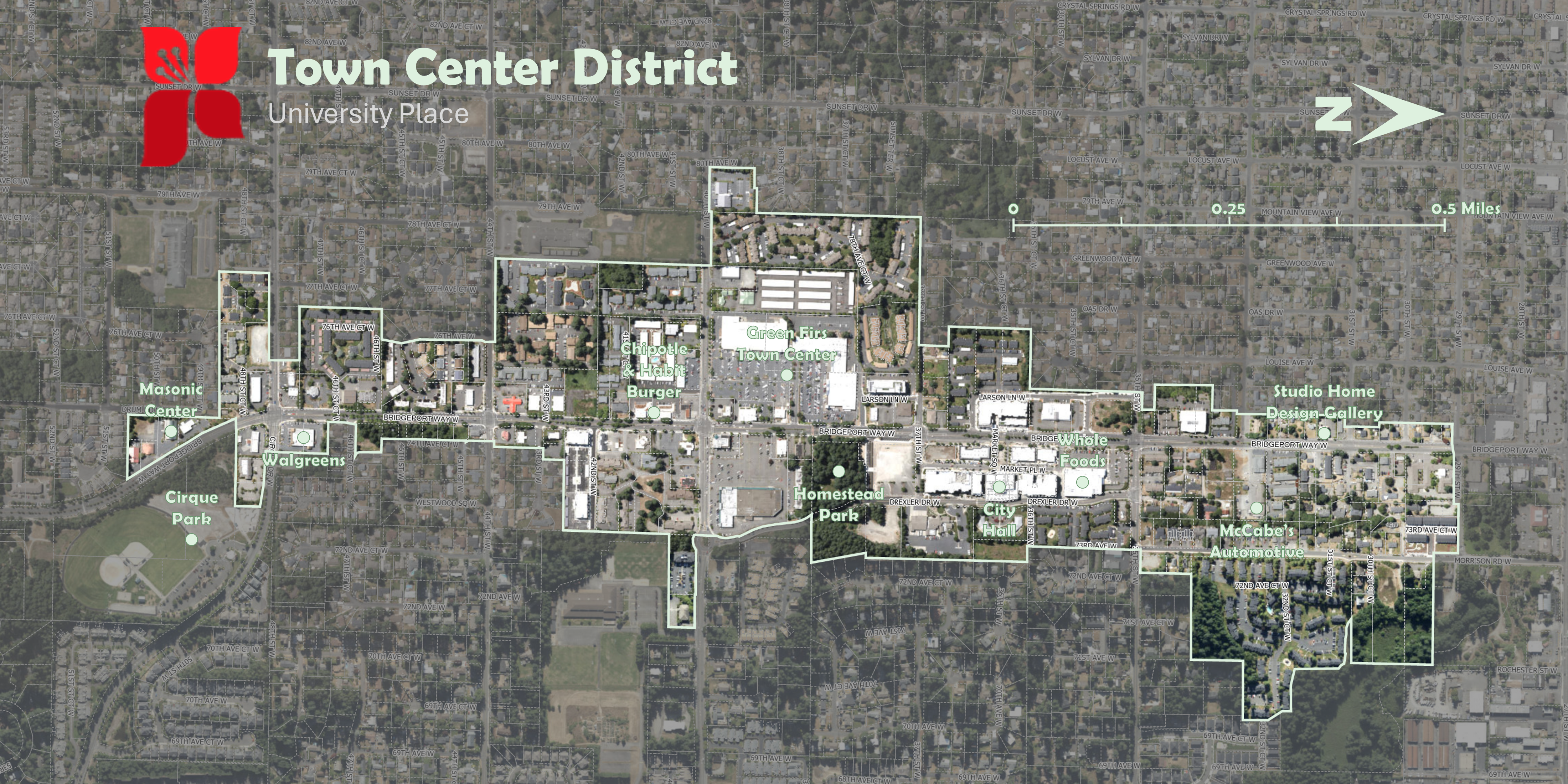 Map of the Town Center District